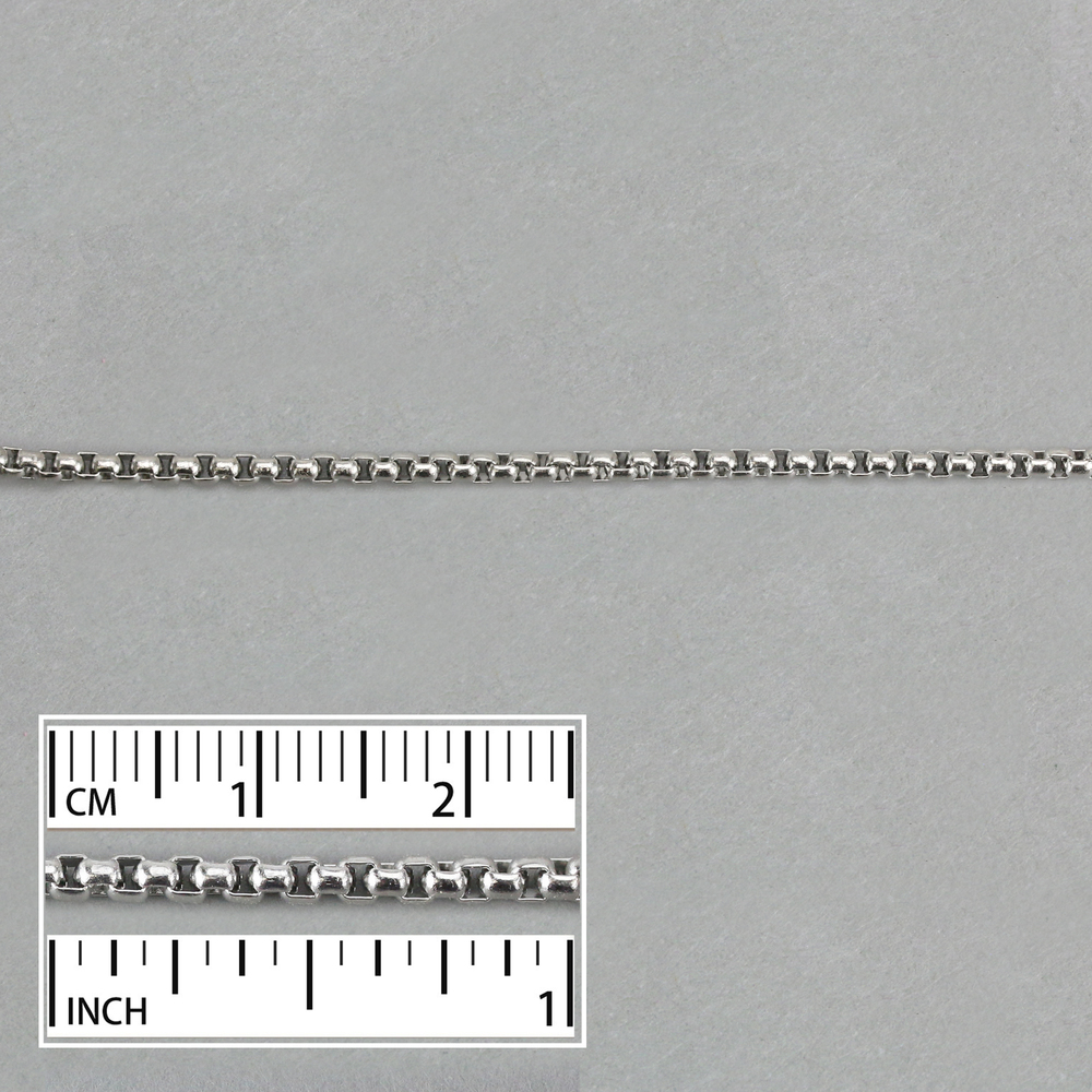 Chain & Clasps Stainless Steel 2.4mm Thick Box Chain, by the Foot